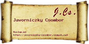 Javorniczky Csombor névjegykártya